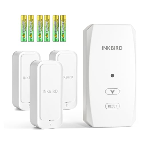 INKBIRD WiFi Thermometer and Hygrometer Set, Wireless High-Precision Thermometer and Hygrometer with App Compatible, Instant Alert Notifications, 1-Ye