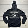 European & American Retro Letter Print Y2K Hip Hop Hoodie - Black/White