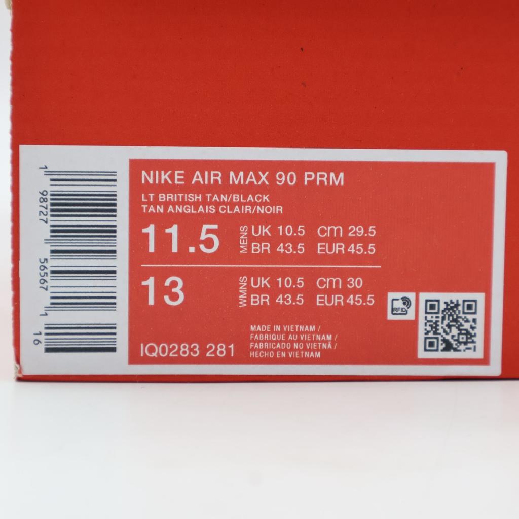 IQ0283-281 Nike Air Max 90 Premium Light British Tan Velvet Brown Black (Men's)