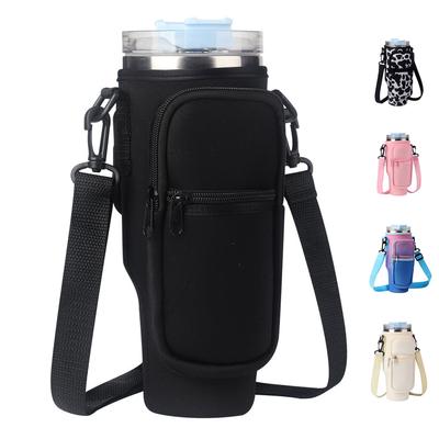 Leeseph Water Bottle Carrier Bag for Stanley 40oz Tumbler with Handle Water Bottle Pouch with Adjustable Shoulder Strap