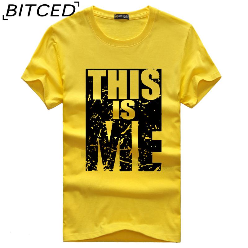 BITCED Bavlněné tričko s krátkým rukávem Pánská móda Košile s volným polovičním rukávem Košile s potiskem