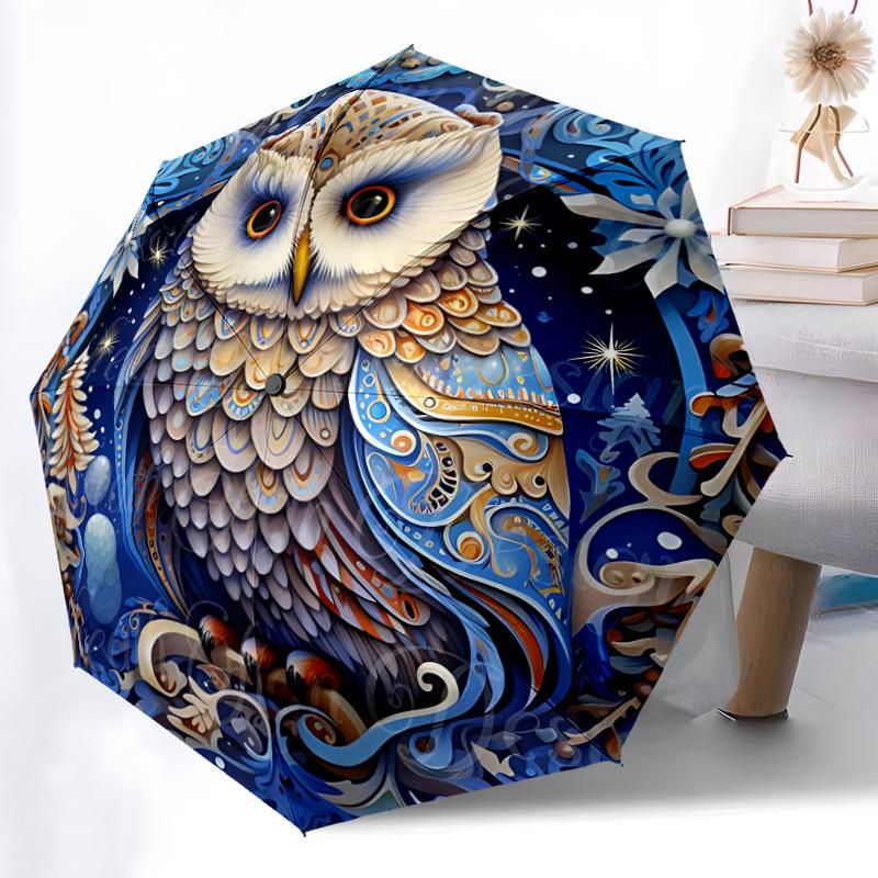 1pc Winter Fantasy Automatic Open/Close Umbrella, Windproof, Folding Compact Umbrella with Lightweight Design for Women/Men052