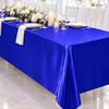 Protective Table Linen for Buffet Solid Color Satin Tablecloth, 102 x 57 Inch Rectangular Silky Cover, High Density Tablecloth Celebration Smooth