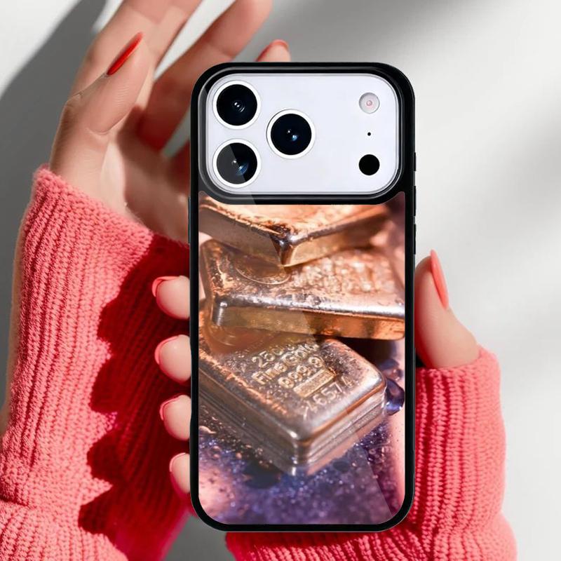 Switzerland Fine Gold Phone Case for iPhone 17 Air 16e 15 14 13 Pro Max Back Cover for 12 11 Pro Coque