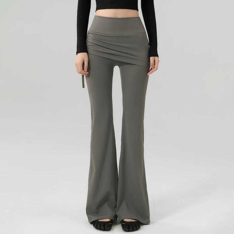 MITAOGIRL Faux Two-Piece Yoga Flared Pants