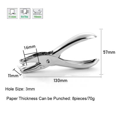 Perforadora de papel manual de Metal, hoja para manualidades, perforadora de un solo orificio para pendientes, collar, perforadoras para álbum de recortes, materiales de tamaño de agujero de 3/6mm, 1 Uds.
