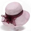 Elegant retro light basin hat women's summer breathable sun hat foldable flower wide edge sun protection hat