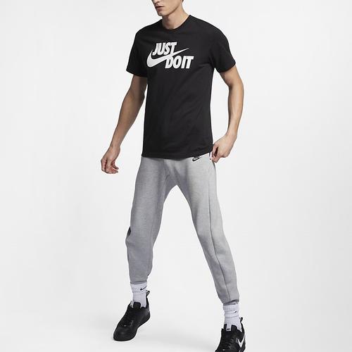 Nike 'Just Do It' Letter Print Short Sleeve T-Shirt for Men in Black