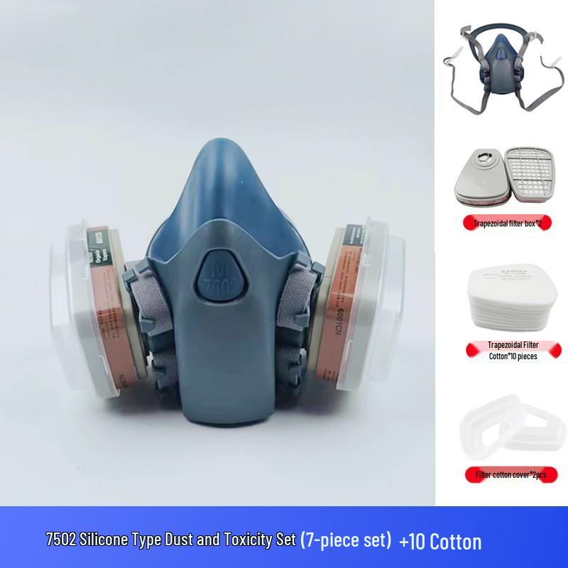 7502 Silicone Half Face Gas Mask for Painting, Decoration, Dust, and Pesticide Protection
