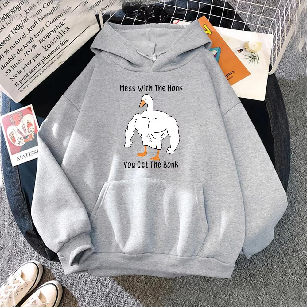 Autumn Funny Goose Printed Hoodies Fashionable Casual Sports Long Sleeved Women's Hoodie