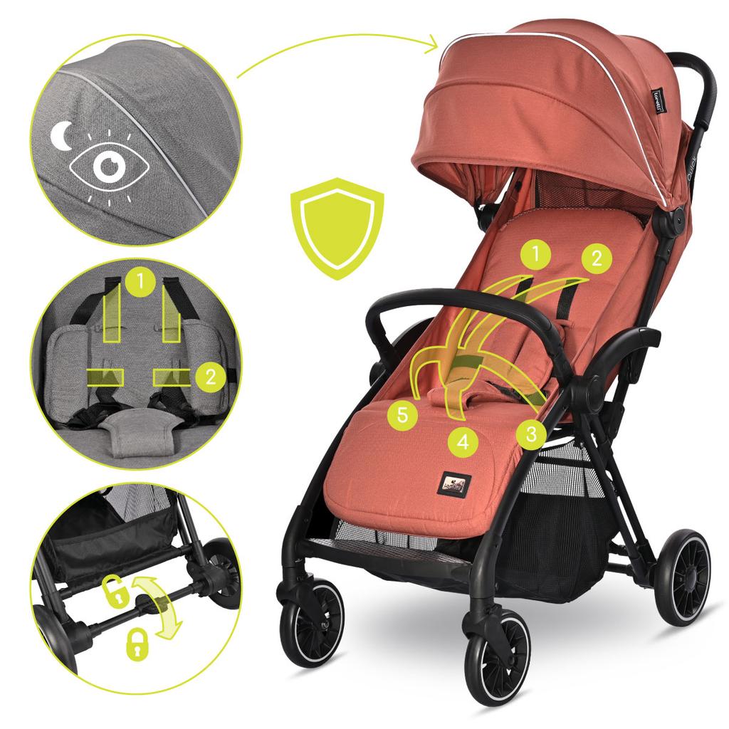 Lorelli quick - wózek spacerowy autofold do 22kg | ginger