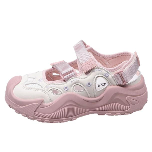 Hollow and breathable Mary Jane shoes women's 2025 new summer outer sandals thick-soled heightening casual sports shoes