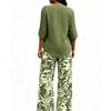 Women's 2 Piece Outfit High Waist Wide Leg Pants Set Slimming Flowy