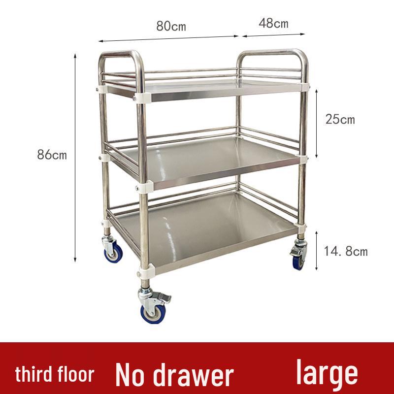 Stainless Steel Medical & Beauty Trolley - Mobile Storage & Instrument Cart