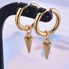 Punk Einfache Spitze Kegel Schwert Hängend Edelstahl Creolen Ohrringe Für Damen Herren Zubehör Kreuz Religiöser Schmuck Piercing