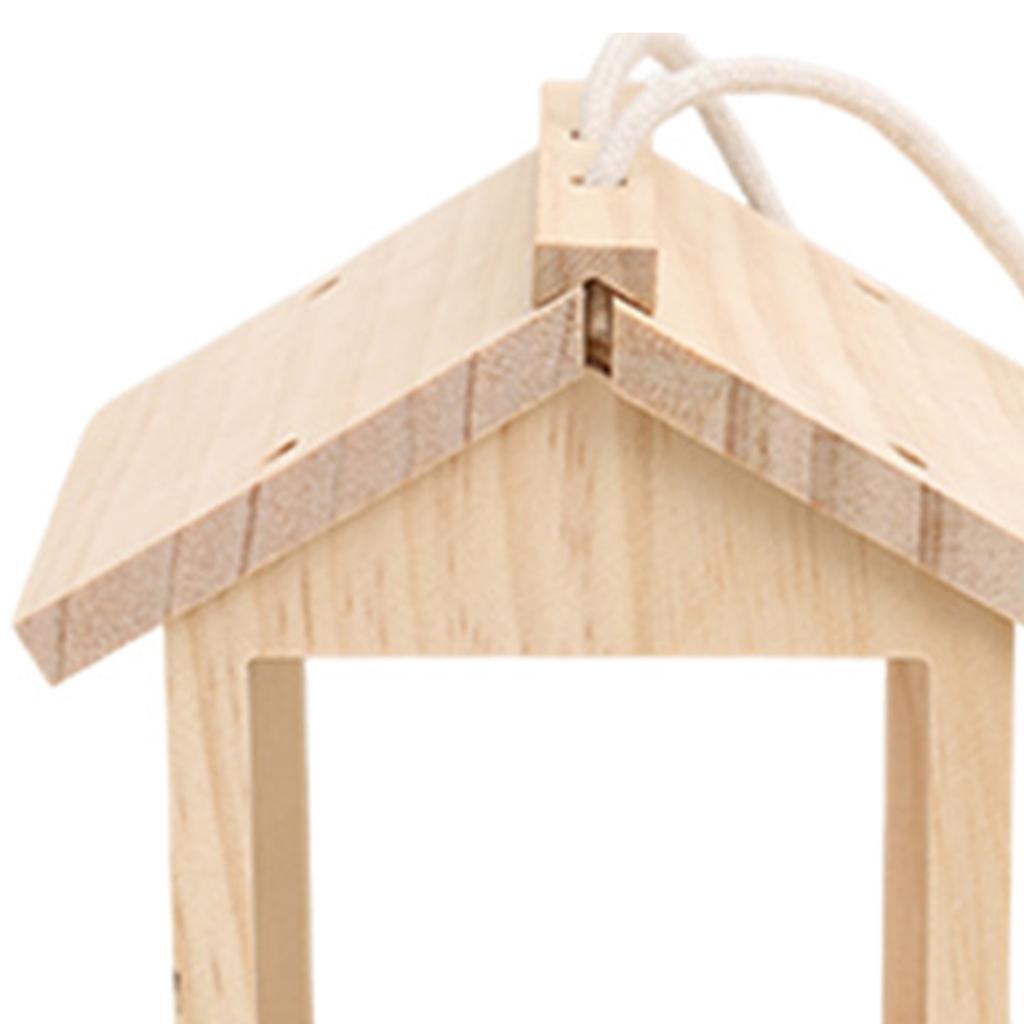 Wooden Bird Feeder House Outdoor Garden Decorative Hanging Birds Feeding Pet Cage for Finches Cardinals Chickadees and Sparrows