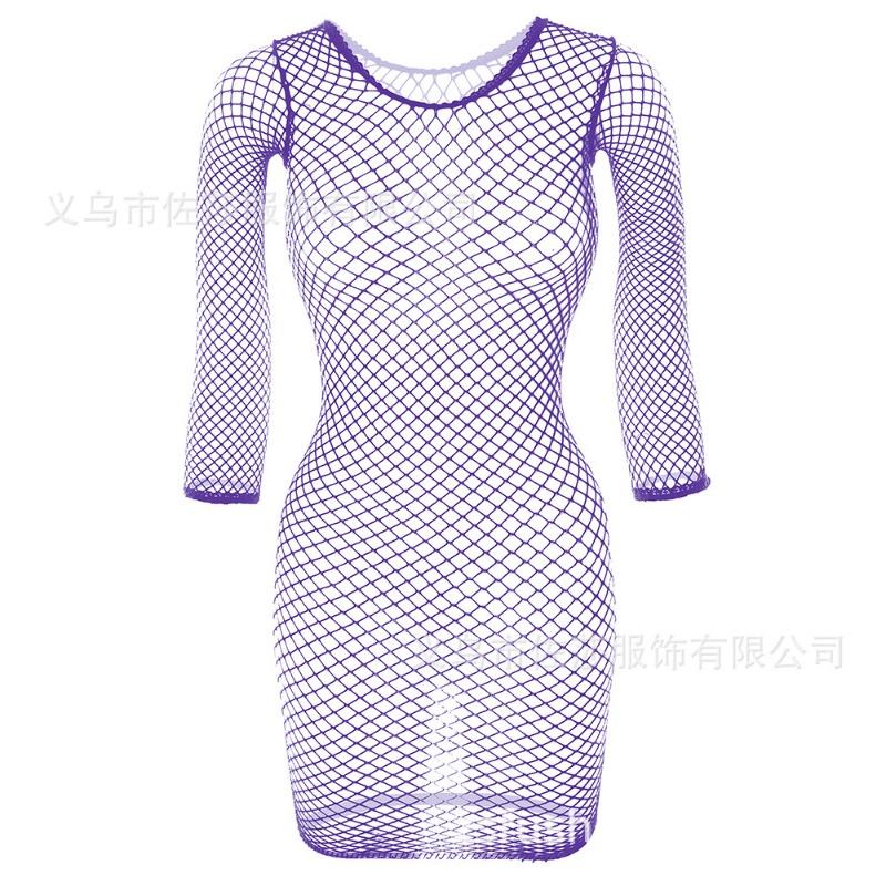 Sex underwear sexy fishing net perspective one-piece net socks suspender temptation hollow open one-piece stockings net