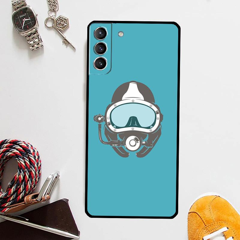 Scuba Diver Diving Case For Samsung Galaxy S25 Ultra S20 S21 S22 S23 Plus S9 S10 S25 FE S24 Ultra Cover Coque