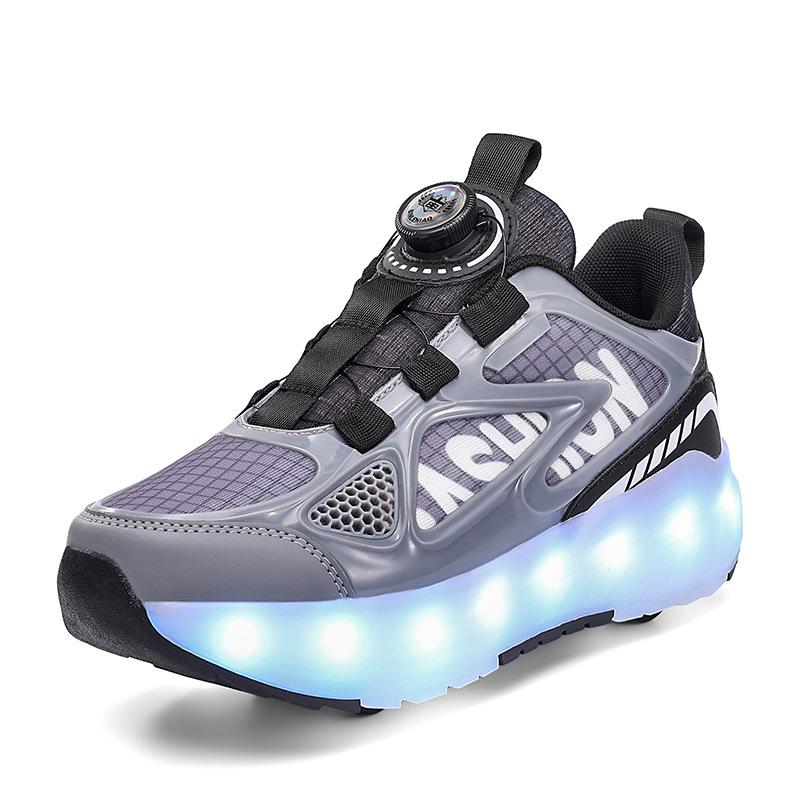 Runaway Shoes, Girls Luminous Shoes USB Charging Led Light Shoes Adult Pulley Shoes