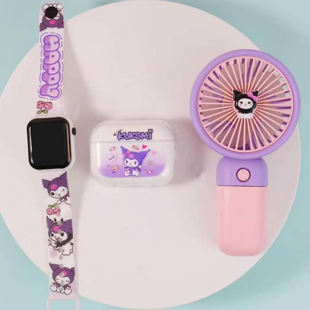 Sanrio 2025 Bluetooth Earphones & Mini Fan Watch Combo