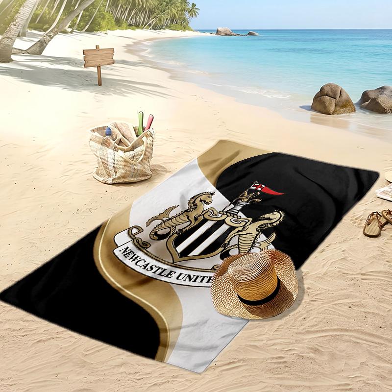 Asciugamano da Spiaggia con Stampa del Newcastle United Football, Asciugamano Grande Morbido ad Asciugatura Rapida per Spiaggia Campeggio Nuoto