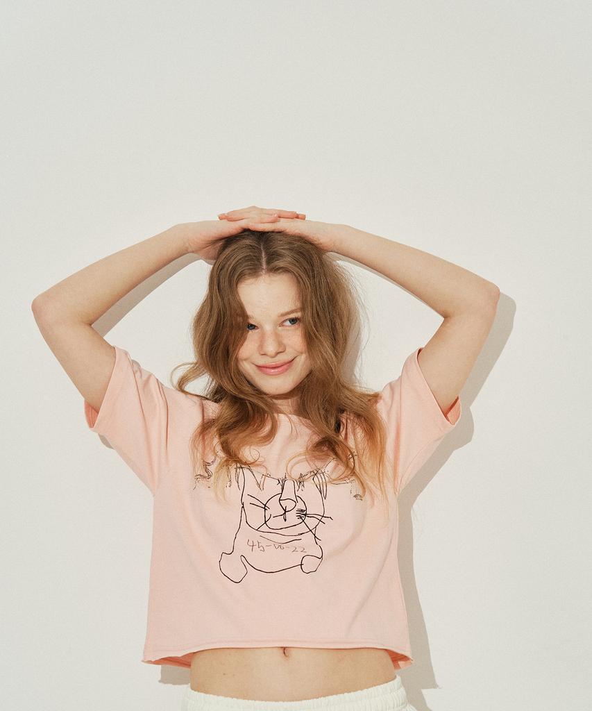 SARANAGI Se0525-Crop T-Shirt(Pink)