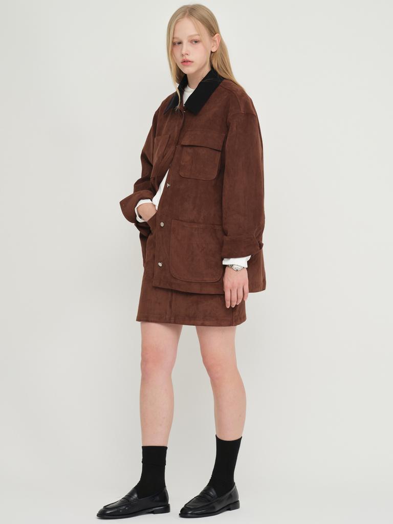 Beirut Suede Mini Skirt Mojave Brown