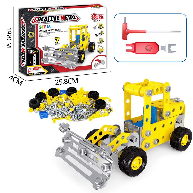 Creative Diy Assembly Variable Multi Shape Building Block Puzzle Educational Toys For Children 3D Model Metal Engineering Bricks