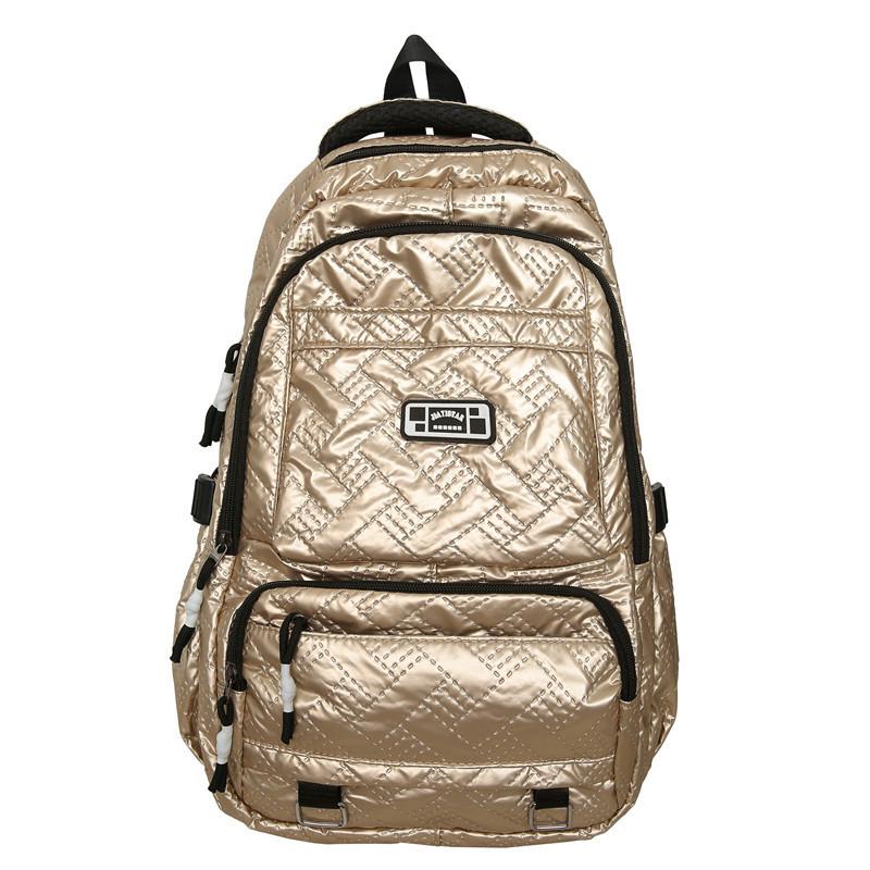 Fashionable Solid Color Embossed Texture Student Backpack For University Use