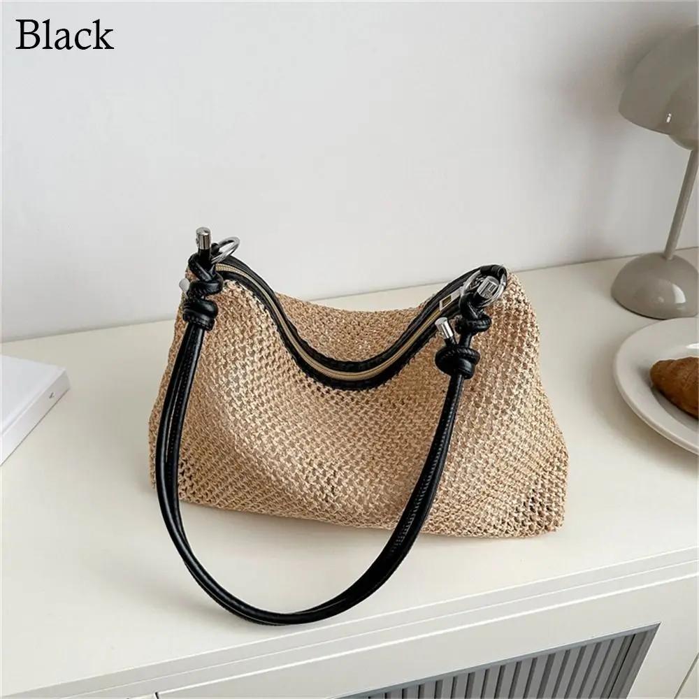 Rattan Straw Bag Cute Woven Handmade Braid Handbag Large Capacity Tote Bag Ladies