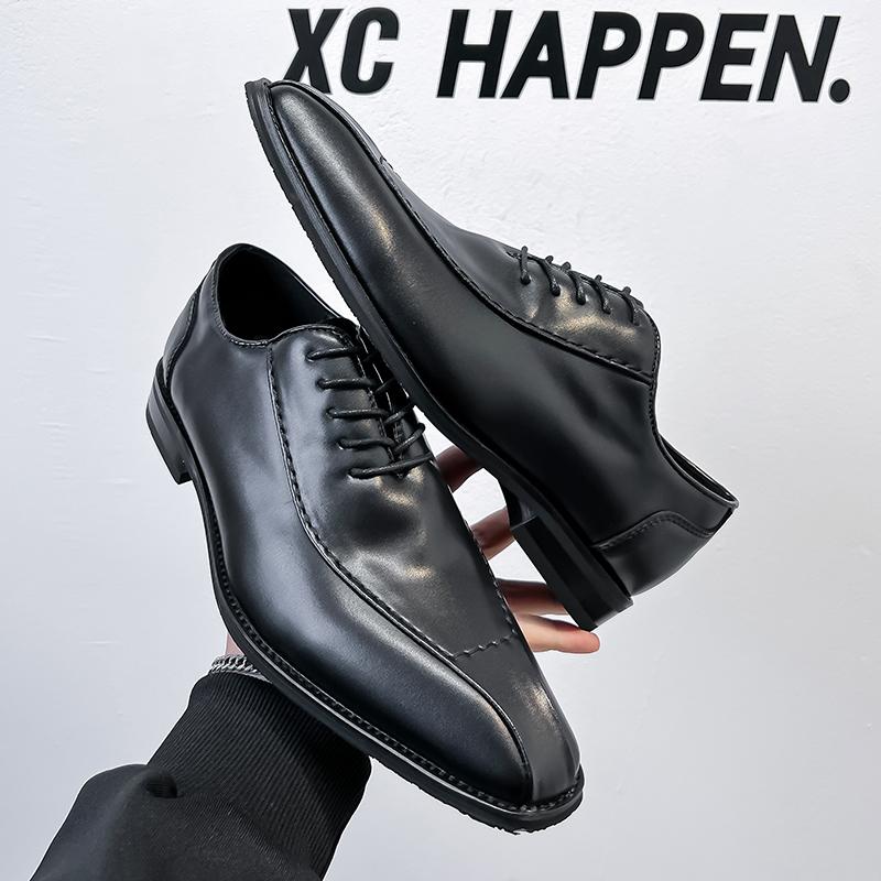 Fashion Hot New Gentleman Men's Leather Shoes Classic Business Style Dress Up Party Office Groom's Wedding Quality Daily Adult Shoes