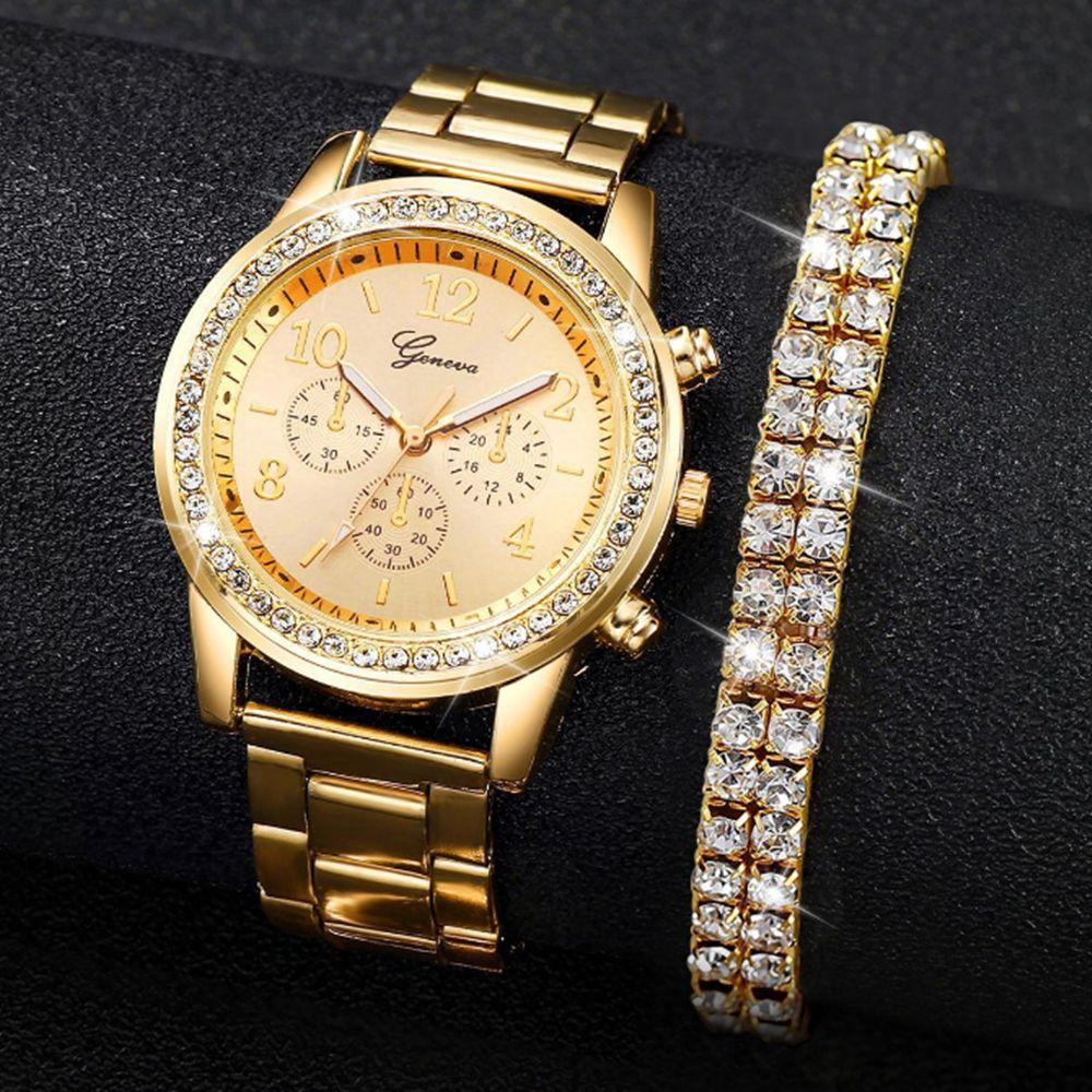 Popular Luxury Set, Bracelet Watch, Diamond-Encrusted Women'S Five-Piece Gift Box, Quartz Watch