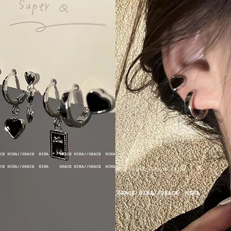 

IF ME винтажные черные серьги с мишками для женщин, корейские серебряные серьги-гвоздики, аксессуары, ювелирные изделия 4