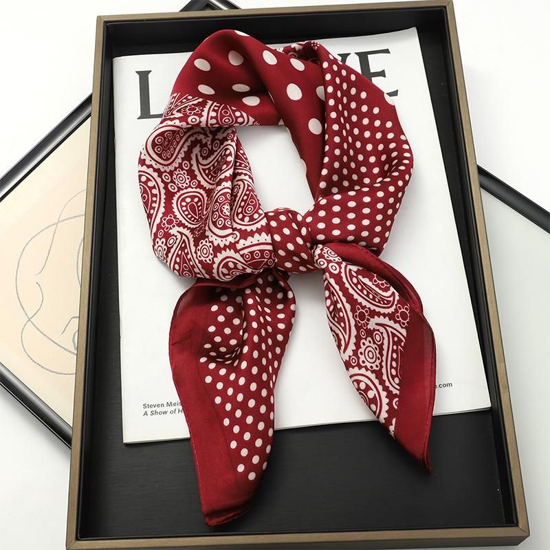 Fashion Print Silk Hairbands Scarf Women  Spring New Elagant Floral Bandana Neck Kerchief Head Bands Foulard Female Scarfs