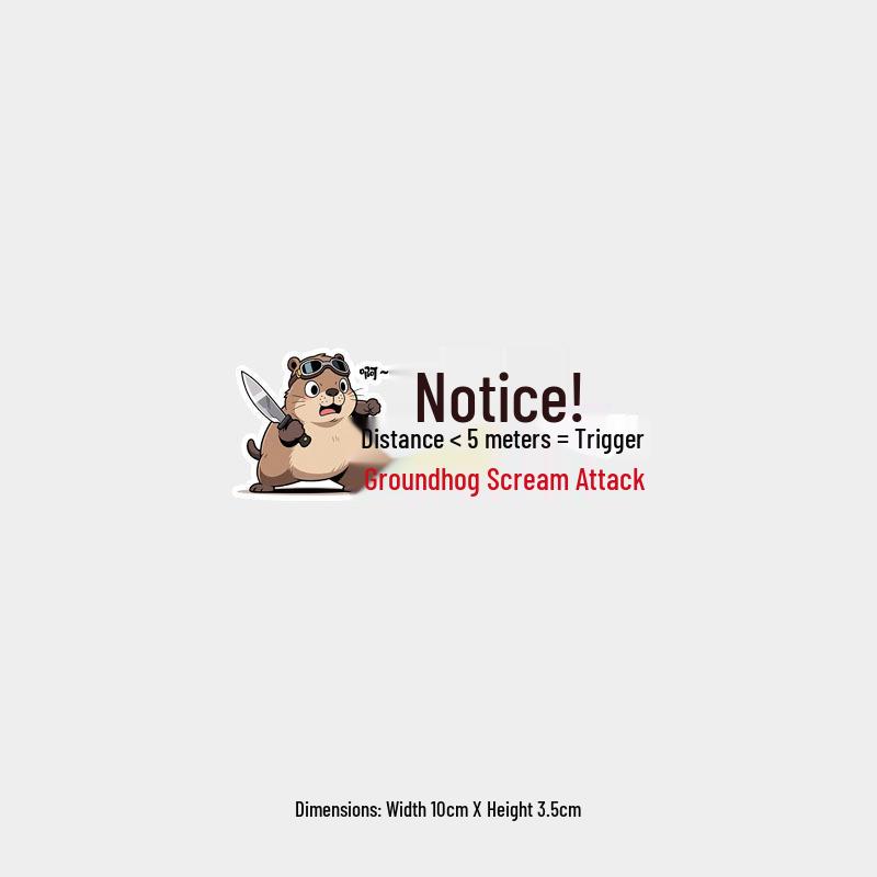 

Marmot Attack Warning Car Sticker
