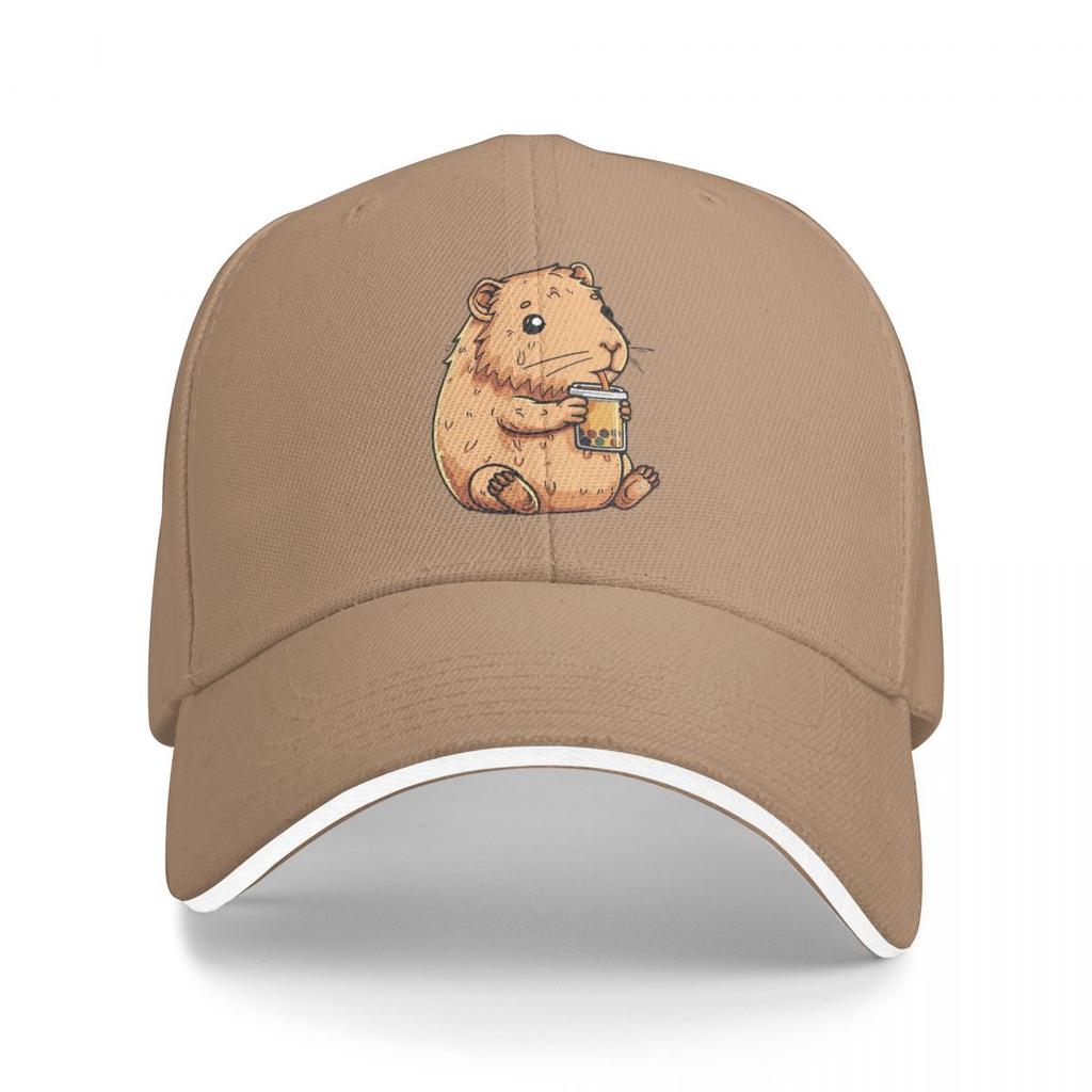 Capibara Ama il Bubble Tea Cappellini Termici Snapback Cappellini da Baseball Traspiranti Casual Casquette da Esterno per Uomini e Donne