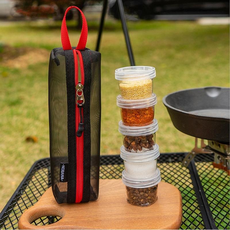 Outdoor Portable Splicing Seasoning Bottles 5-piece Sets Camping Picnics Fishing Barbecue Seasoning Box Keep Spices Dry