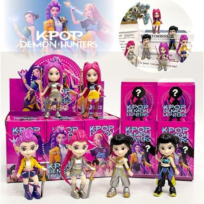 New 6Pcs/set Anime KPop Devil Hunter Doll Vinyl Toy Rumi Mira Zoi Character Vinyl Mask Blind Box Ornament Toys Birthday Gifts