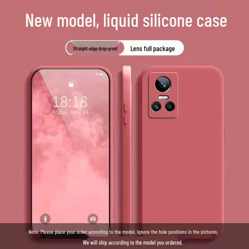 Realme GT Neo 3 Solid Color Rubik's Cube Liquid Case - Full Coverage Drop Protection Soft Case