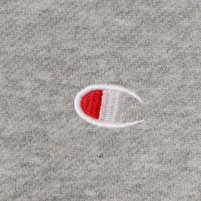 Champion Long Fleece Oxford Gray Men's Full-Zip Hoodie, Sleeve, Lining, One-Point Logo, Basic, C3-W104Z,