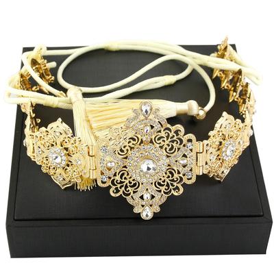 Chic Women's Bridal Jewelry Gold Color Waist Chain With Fringe Rope Accessories