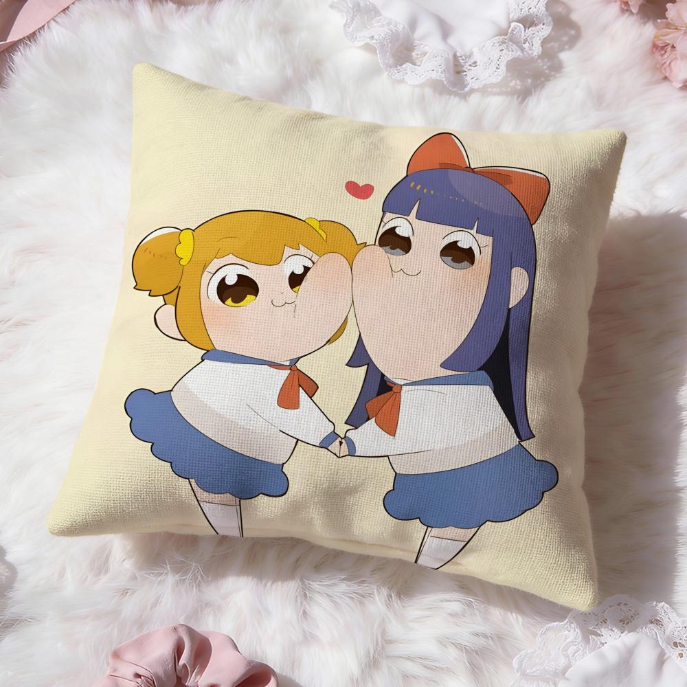 Cute Anime Pop Team Epic Cushion Cover Premium Comfort Reversible Pillow Cove -Two in One Design for Any Room & Car Interior