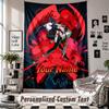 Wall Hanging Tapestry With Custom Name & Text, Chainsaw Man Decorative Tapestry For Bedroom