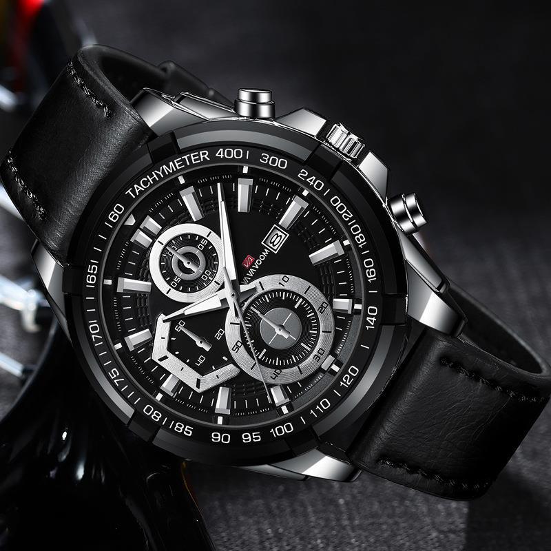 Men's Luxury Leather Strap Supercar Racing Waterproof Sports Watch