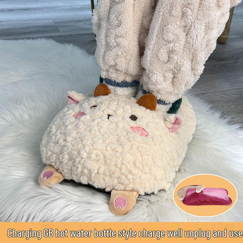 Vinteruppvärmd fotvärmardyna för flickor - Uppladdningsbar varmvattenflaska täcke