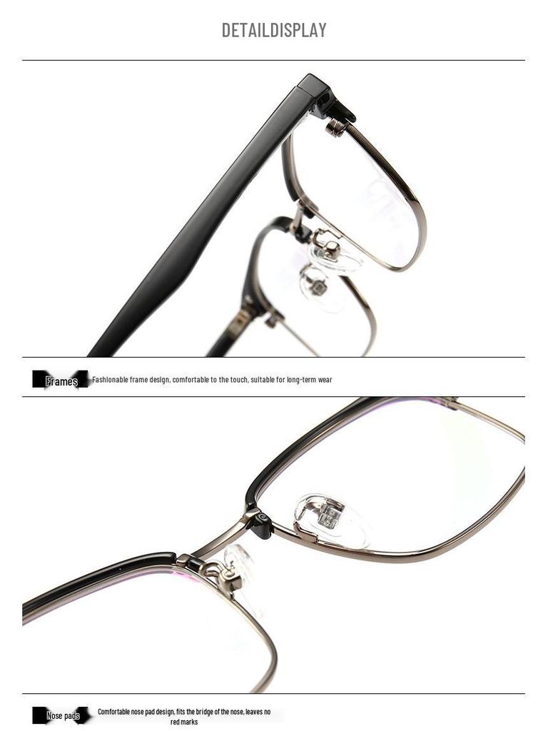 Trendy Round Semi-Rimless Ultralight Eyeglass Frames for Men & Women