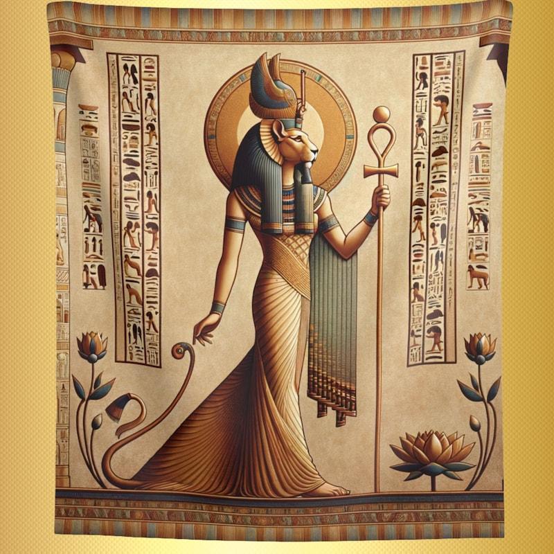 Sekhmet tapestry, Egyptian lioness goddess 75x100