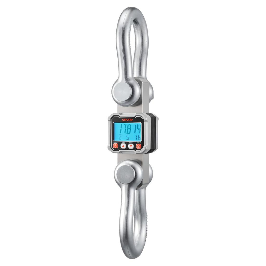 VEVOR Digital Crane Scale, 22000 Lbs/10 T Max Capacity, Heavy Duty Industrial Hanging Scale with Cast Aluminum Case & LCD Display