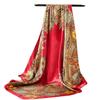 Colorful Square Silk Scarf Soft Hair Bandana Luxury Satin Scarf Hijab  Daily