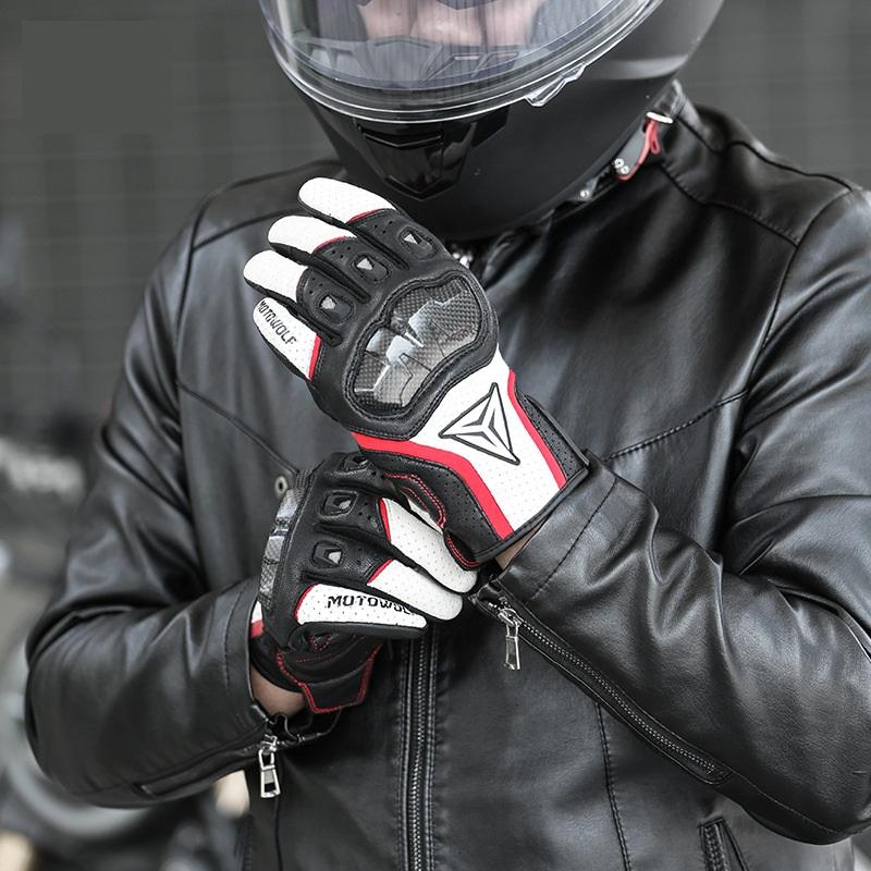 Motorcycle Racing Gloves Men Leather Gloves Summer Breathable Motorbike Guantes Moto Motocross Cycling Gloves Protective